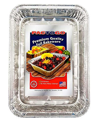 Pactogo 7.5" x 5" Small Aluminum Foil BBQ Grease Drip Catching Pan - Compatible with Weber Grills (Pack of 20)