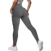BaseTry Womens Yoga Pants Seamless Mid High Waisted Tummy Control Butt Lifting Workout Leggings for Women Running