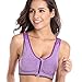 ROPALIA Padded Sports Bras Front Zipper High Impact Support Racerback Yoga Bra