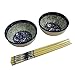 FINECASA Blue and White Porcelain 4.5 inch Rice Bowls Small Soup Bowl Set of 2