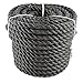 SGT KNOTS Twisted Polypropylene Rope - Floating, Nautical for Marine, Boating, Fishing, Camping, Indoor/Outdoor Project (1/2 in x 100 ft, Black)