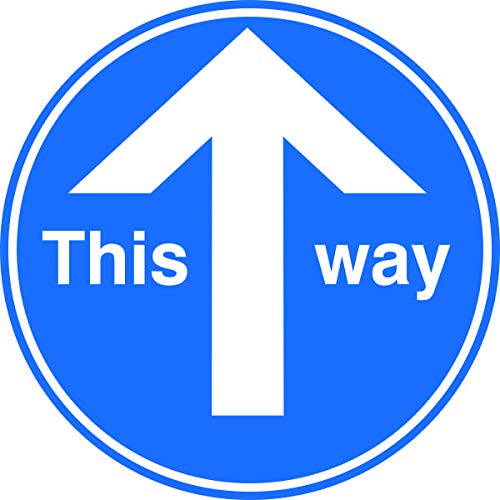 SECO "This Way", Blue Floor Marking Sign with Anti-Slip Laminate, 2-Pack