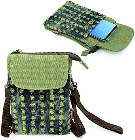 Gcepls Canvas Small Cute Crossbody Cell Phone Purse Wallet Bag with Shoulder Strap for iPhone X iPhone 6 6s 7 Plus,iPhone 8 Plus Samsung Galaxy S9 Plus S8 Edge Note 9 (Fits with OtterBox Case)