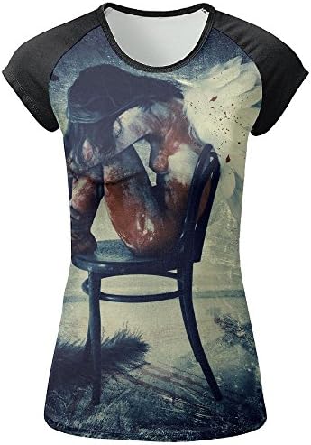 Sad Angel Women Shirt 3D Printed Short-Sleeved T-Shirts Summer Crop Tops