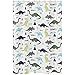 Sweet Jojo Designs Blue and Green Modern Dinosaur Childrens Kids Bathroom Fabric Bath Shower Curtain