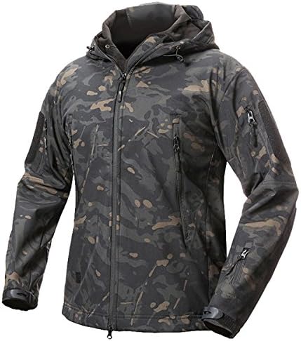Gear Shark Skin Soft Shell Tactical Military Jacket Men Waterproof Winter Fleece Coat Army Clothes Camouflage Jackets Black CP XS