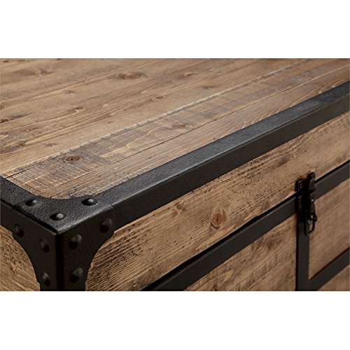 Magnussen T4039 Maguire Industrial Storage Trunk Coffee Table in Weathered Barley Finish