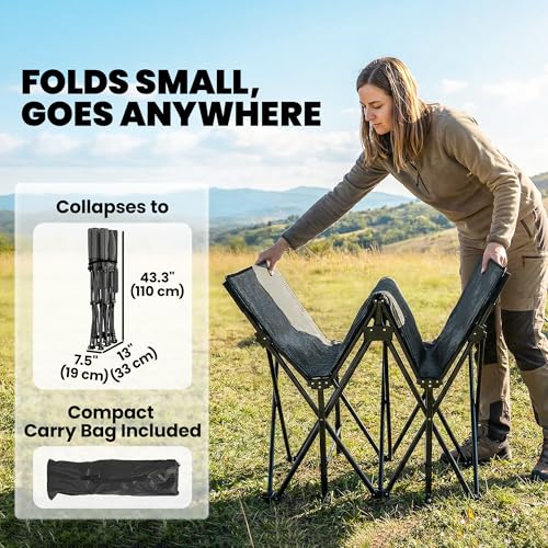 Outsunny Camping Cot with Soft Pad, 32" Extra Wide Folding Cots with Non-Slip Feet and Carry Bag, Heavy Duty Portable Oxford Sleeping Bed, 440 lbs Capacity, Grey