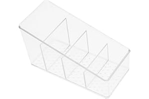 Operitacx Tea Bag Organizer with 4 Compartments 7x15x8.8cm Decorative Tea Bag Storage Box for Kitchen Cabinet