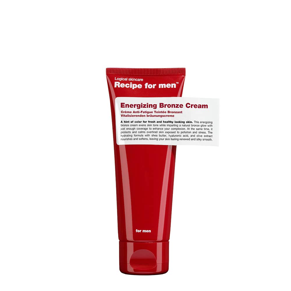 Recipe For Men Energising Lightweight Bronze Cream For Men - Jojoba & Provitamin B5 Enhance Natural Glow & Complexion - 75 ML