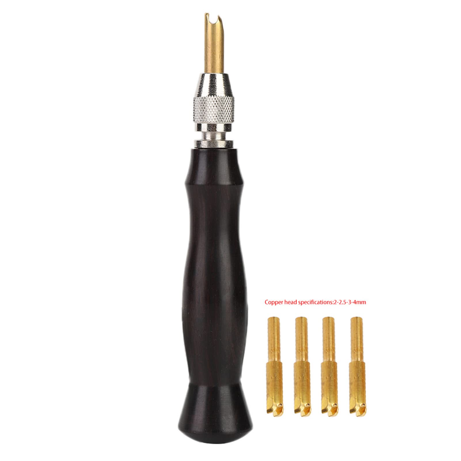Leather Edge Sealing Machine Edge Creaser Kit with 4 Replaceable Brass Head 2-2.5-3-4mm Leather Craft DIY Tool