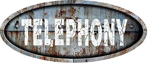 Any and All Graphics Telephony 6" Euro Oval Shaped Rustic Antique Vintage Metal Look Vinyl Decal Sticker