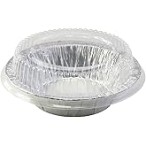 SAFCA KitchenDance Disposable Aluminum Foil Tart Pan with Lid - 5" Aluminum Foil Individual Pie Pans, Mini Pie Pans, Pot Pie Tins, Baking Pan Perfect for Pies, Cobblers - 501P, (25)