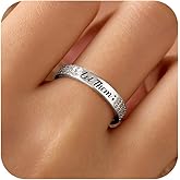 925 Sterling Silver Let Them Ring for Women Men Friendship Rings Self Worth Motivation Inspirational Rings Self Love Ring for Her Pavé CZ Band Jewelry Encouragement Christmas Gifts for Sister Friend