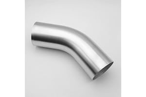 AC PERFORMANCE 4" (102mm) OD 45 Degree Aluminum Elbow Intercooler Pipe Air Intake Tube, Brushed Finish