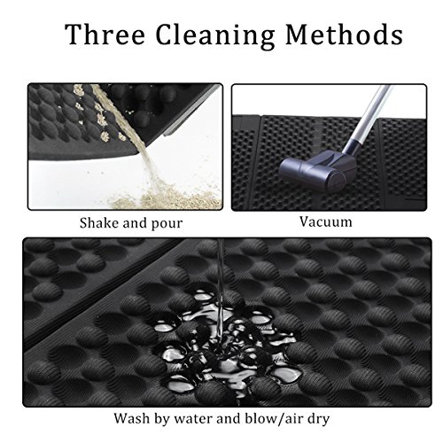 Excelvan Folding Double-sided Cat Litter Mat, Durable Premium Safe EVA Waterproof Pet Cat Litter Trapper Pad with Soft Lycra Surface High Elastic Easy to Clean (28.2" x 18.4")