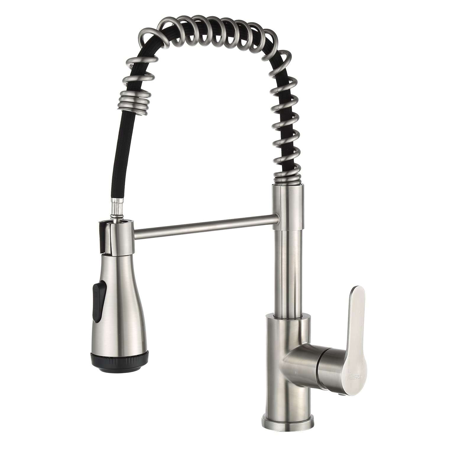 PHASAT KitchenTap with Extendable Spray Spring Kitchen Tap 360 Degree Swivel 4 Jets, Nickel PE1L01
