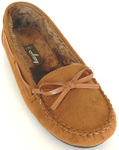 Women Warm Winter Comfortable Classic Fur Lining Moccasin Slip on Flat Shoes