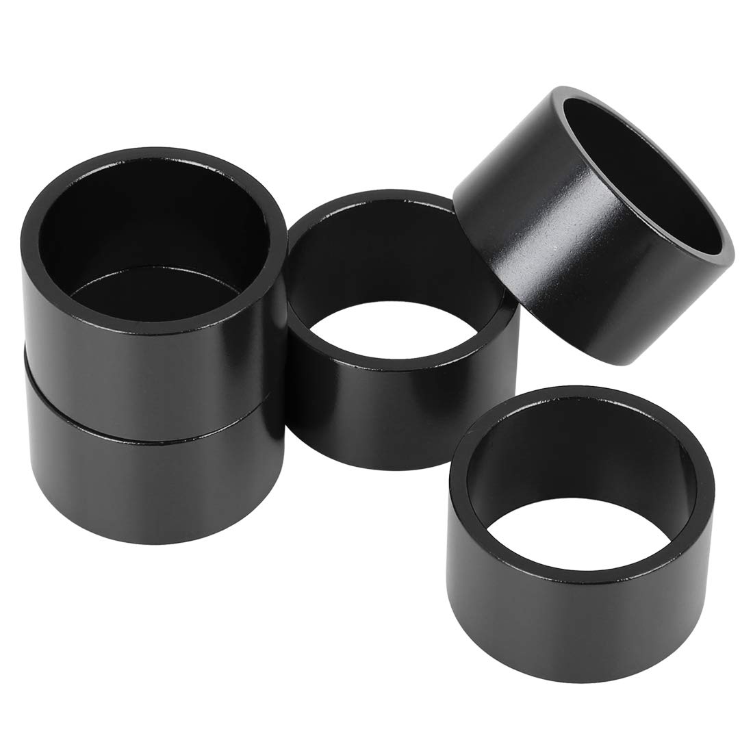 X AUTOHAUX 5 Pcs 20mm Bike Bicycle Headset Spacer Fit 11/8inch Stem Black