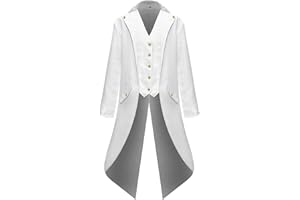 Men's Renaissance Costume Medieval Steampunk Tuxedo Performance Costume Gothic Uniform Vintage Jacket, S-3XL Generic