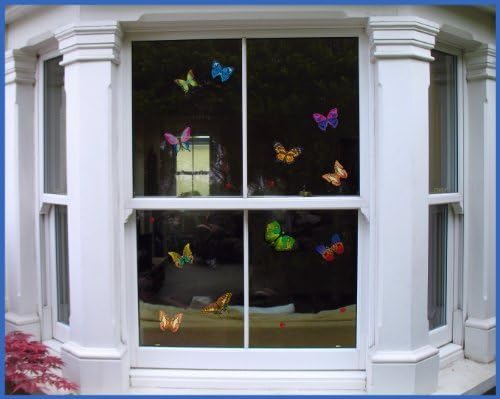25 Butterflies & 17 Ladybird Window Clings Colourful Non-Adhesive Stickers โ Stop Birds Flying into Your Glass