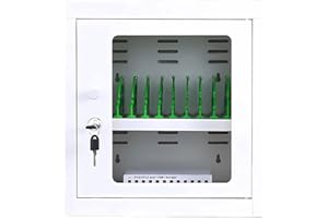 Phone Charging Cabinet, Multi Device Charging Station, Portable Cellphone Charging Locker for School, Gym, Hotel, Office 12-S