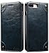 SINIANL iPhone 8 Plus Case, iPhone 7 Plus Case, Leather Wallet Folio Case Magnetic Closure Flip Cover with Stand and Credit Card Slot for iPhone 8 Plus / 7 Plus Blue