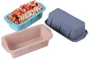 3 Pcs Silicone Bread Loaf Pan, Non Stick Pans for Baking Cakes and More Durable Pan Effortless Baking,Large Cube Molds Bread,