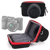 Shock-Absorbing Protective Compact Camera Case in Black & Red - Compatible with the For Sony A6000 | RX1R | DSC-RX1RM2 | A7R | NEX 5R | 5N | F3 | NEX-6 | NEX-6L | NEX-7 - by DURAGADGET