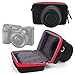 Shock-Absorbing Protective Compact Camera Case in Black & Red - Compatible with the For Sony A6000 | RX1R | DSC-RX1RM2 | A7R | NEX 5R | 5N | F3 | NEX-6 | NEX-6L | NEX-7 - by DURAGADGET