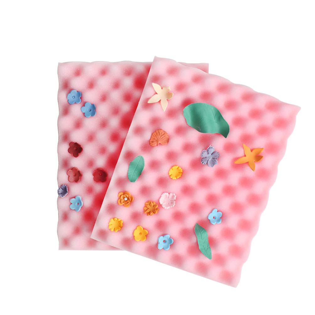 Kichvoe Fondant Tools Fondant Shaping Sponge Pad 2pcs Sugar Drying Gum Paste Modeling Wavy Foam Mat Sponge Tray Cake Decorating Tools for Baking DIY Sugar (Random Color) Tool Foam Tray