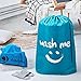 HOMEST 2 Pack XL Wash Me Travel Laundry Bag, Dirty Clothes Organizer, Large Enough to Hold 4 Loads of Laundry, Easy Fit a Laundry Hamper or Basket