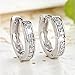 18k Silver Hoop Earrings Crystal Heart Stud Women Round Charming Jewellery Hot