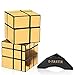 D-FantiX Shengshou Mirror Cube Set, 2x2 3x3 Mirror Blocks 2x2x2 3x3x3 Speed Cube Bundle Mirrored Cube Puzzle Gold