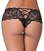 LoveFifi Women's Hip -Hugging Split Personality Crotchless Panty - 3X/4X - Black