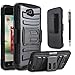 LG Optimus L90 Case, Combo Shell Cover Kickstand with Built-in Holster Locking Belt Clip+Circle(TM) Touch Screen Pen and Screen Protector-Black