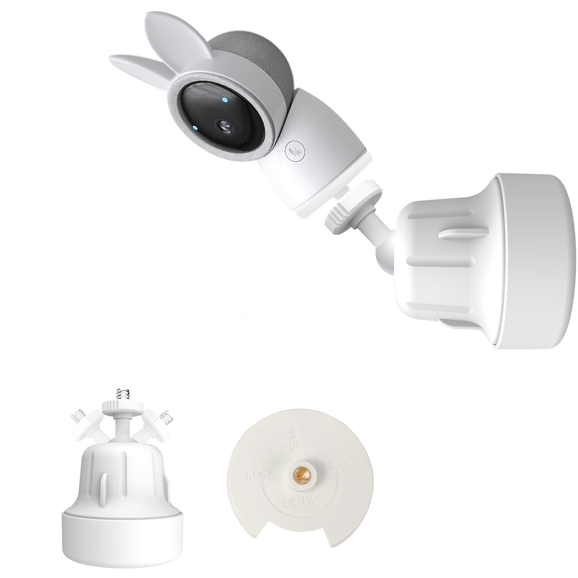 Photo 1 of Derebir Baby Monitor Mount Stand Compatible with ARENTI 2K Alnanny A4 Baby Camera with 1/4" Threaded Hole,Flexible Adjustable Baby Monitor Wall Mount Holder, Perfect View Angle and Easy to Install