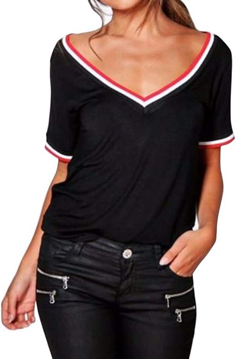 red shirt with black lines