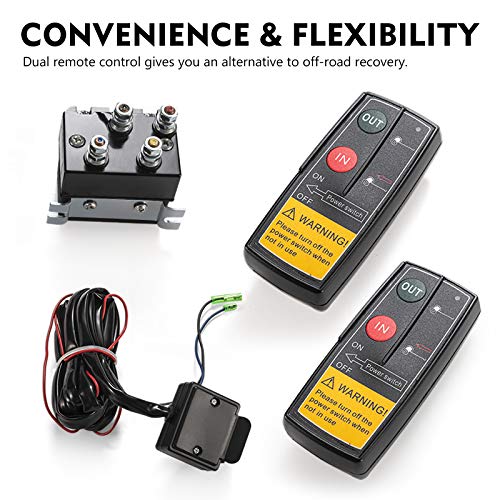 FIERYRED 12V Electric Winch with Synthetic Rope 4500LBS Wireless Towing Winch Kits for ATV UTV Off-Road with Mounting Plate Fairlead Hook - Image 4