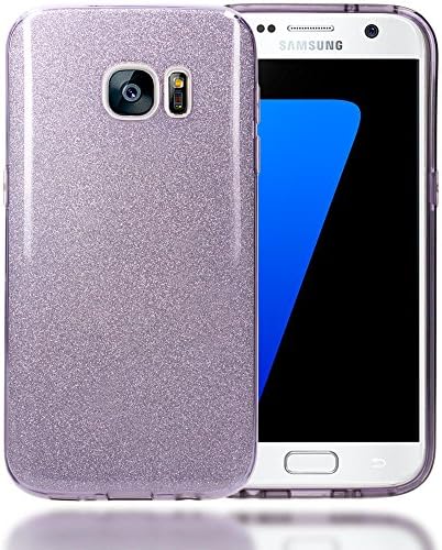 NALIA Glitter Case compatible with Samsung Galaxy S7, Ultra-Thin Mobile Sparkle Silicone Back Cover, Protective Slim-Fit Shiny Protector Skin Etui, Shock-Proof Crystal Gel Bling Bumper - Grey