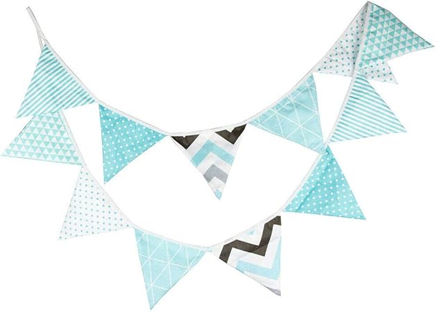 Amazon Co Jp Janjunsi 三角旗 コットン 二面 プリント 誕生日 パーティー 飾り 可愛い 旗 レトロ 結婚式 写真 背景 ガールズ 子供 ブルー Toys