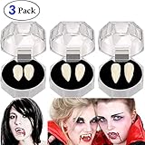 Angel Kiss 3 Pairs Vampire Fangs Teeth - Dentures Cosplay Props for Halloween Costume Accessory Props Party Favors