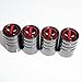 US85 Deadpool Black Chrome Auto Car Wheel Tire Air Valve Caps Stem Cover