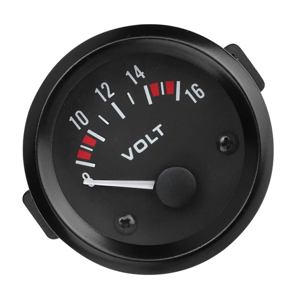 Unifizz Car Volt Gauge, 12V 52mm/2in Voltage Meter Gauge 8-16V BX100007 Electronic Voltmeter for Vehicle Auto