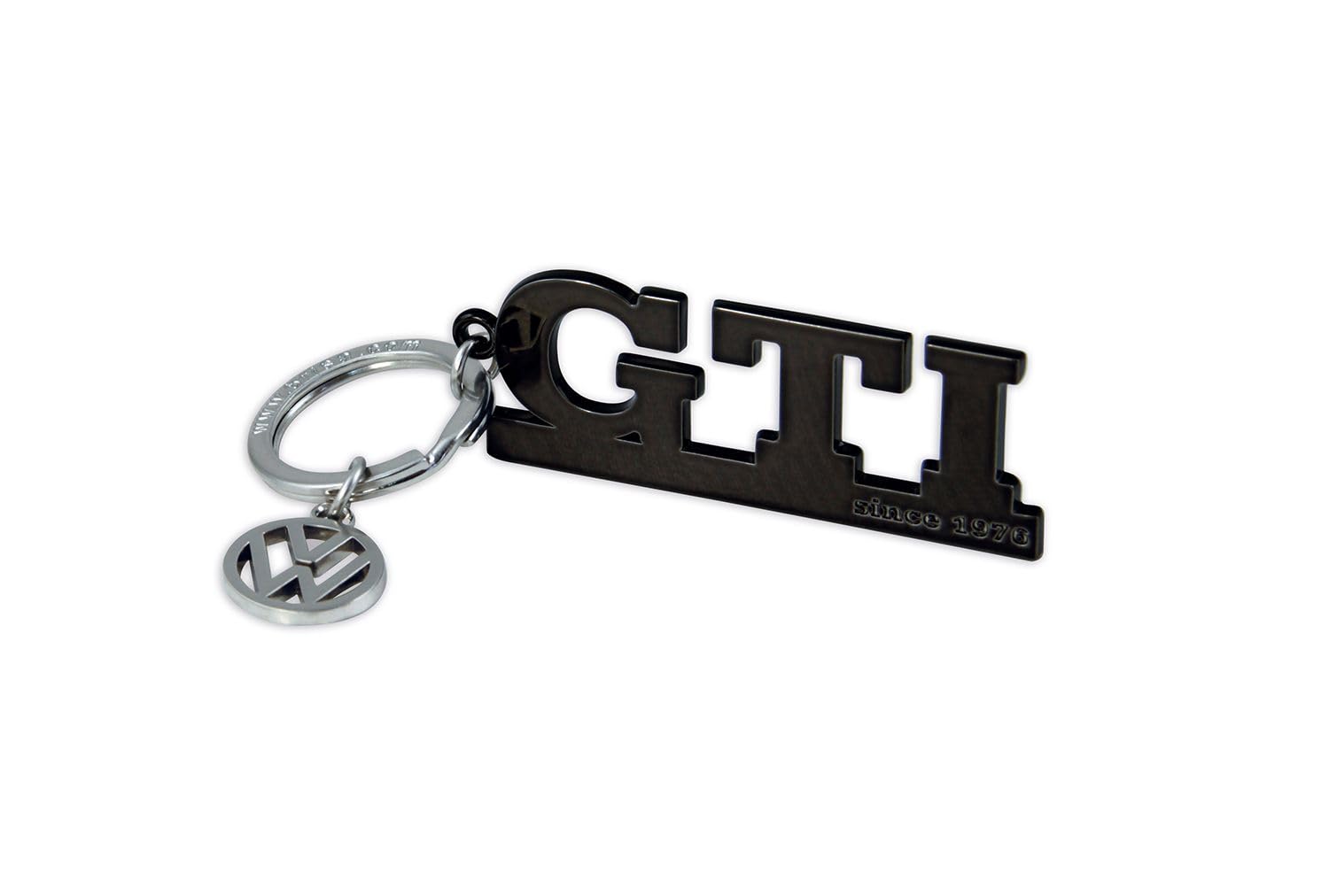 BRISA VW Collection - Volkswagen Metal Keychain Keyring Keychain Accessory Keyholder in GTI Design (Lettering Black)