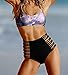 Women's Sexy Retro-Vibe High Waisted Bikini Bottom Crisscross Swimsuit Brief (M, Black)