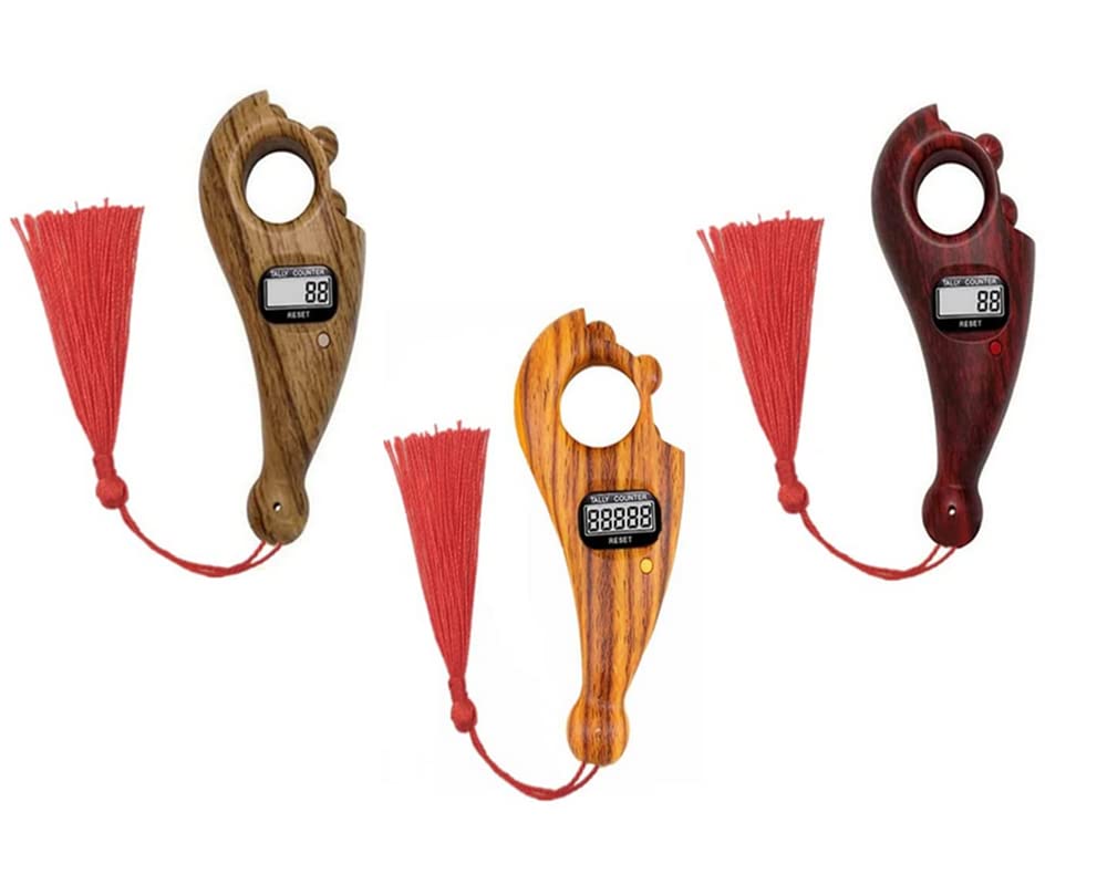 Hitopin Buddha Beads Counter, Portable Digital Beads Counter, Rotating Digital Counter, for Meditation, Relaxation, Buddhist Prayer (3PCS)