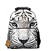 OrrinSports Felt Fabric School Backpack Bags 3D Animal Print Cute Hiking Laptop Daypacks TigerA-16