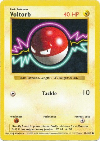 Pokemon - Voltorb (67) - Base Set - Shadowless