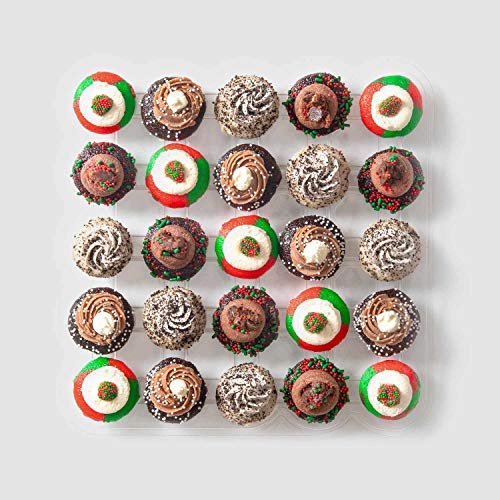 Baked by Melissa Christmas Cupcakes Collection - Christmas Cheer - Assorted Bite-Size Cupcakes (25 Cupcakes)